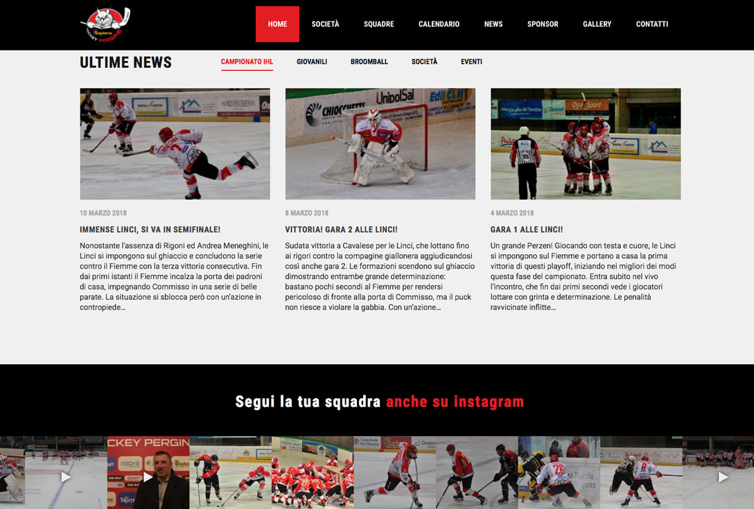 Realizzazione siti web trento - hockeypergine